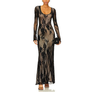 Nbd 'Letina' Black Nylon Maxi Dress Size M